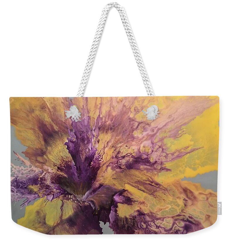 Abstract Weekender Tote Bag featuring the painting Captivating by Soraya Silvestri