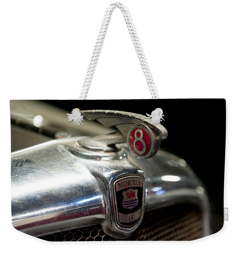 Morris Cars Weekender Tote Bag featuring the photograph Car Mascot iv by Helen Jackson