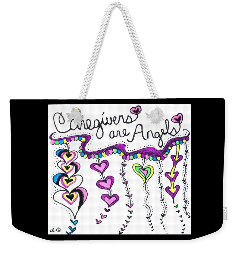 Caregiver Weekender Tote Bag featuring the drawing Caregiver Chime by Carole Brecht
