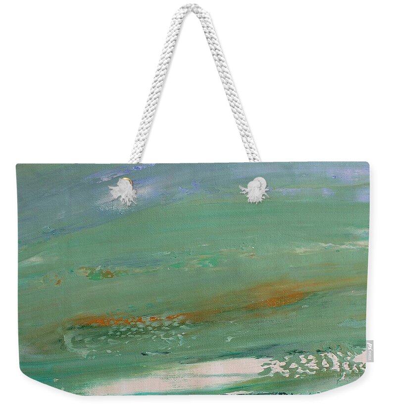 Seascape Weekender Tote Bag featuring the painting Caribbean by Norma Duch