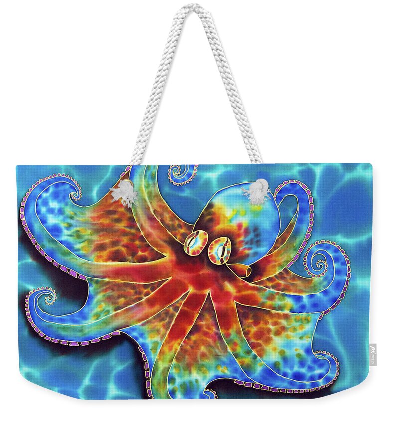 Octopus Art Weekender Tote Bag featuring the painting Caribbean Octopus by Daniel Jean-Baptiste