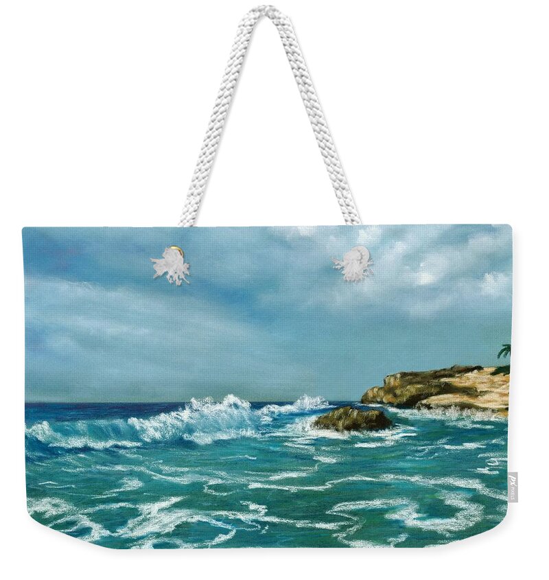 Beach Weekender Tote Bag featuring the painting Caribbean Sea by Anastasiya Malakhova
