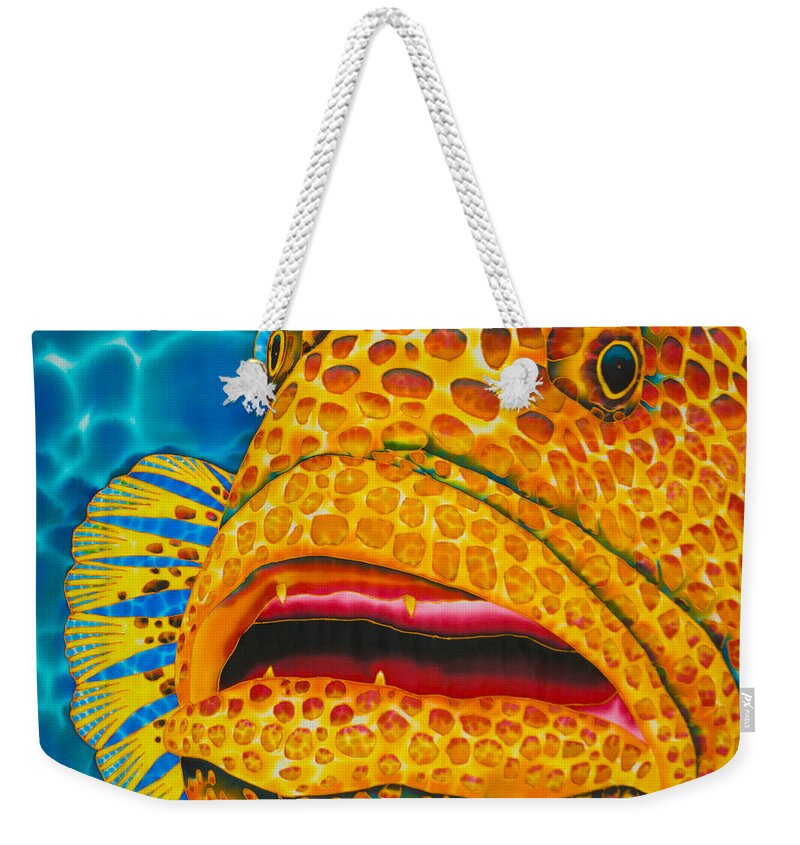 Tiger Grouper Weekender Tote Bag featuring the painting Caribbean Tiger Grouper by Daniel Jean-Baptiste