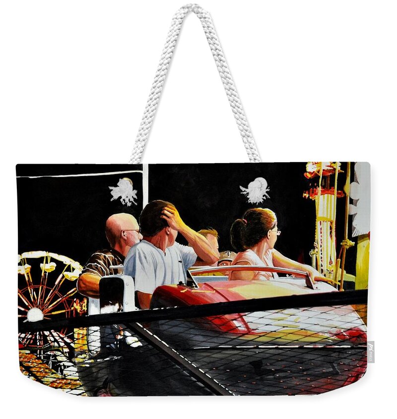 Fair Weekender Tote Bag featuring the painting Carnival Ride by Robert W Cook