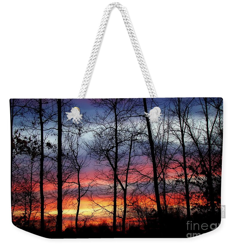 Sunset Weekender Tote Bag featuring the photograph Carolina Sunset by Sue Melvin