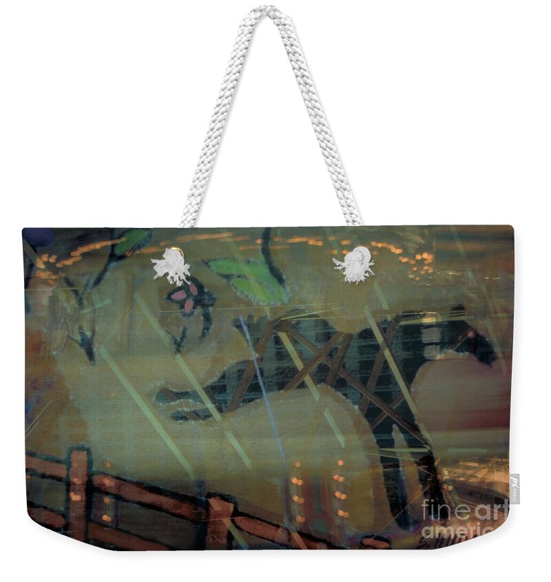 Fantasy Weekender Tote Bag featuring the digital art carousel horse paintings - Stop the World I Wanna Get Off by Sharon Hudson