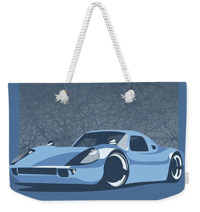 Porsche Weekender Tote Bag featuring the digital art Carrera by Sassan Filsoof
