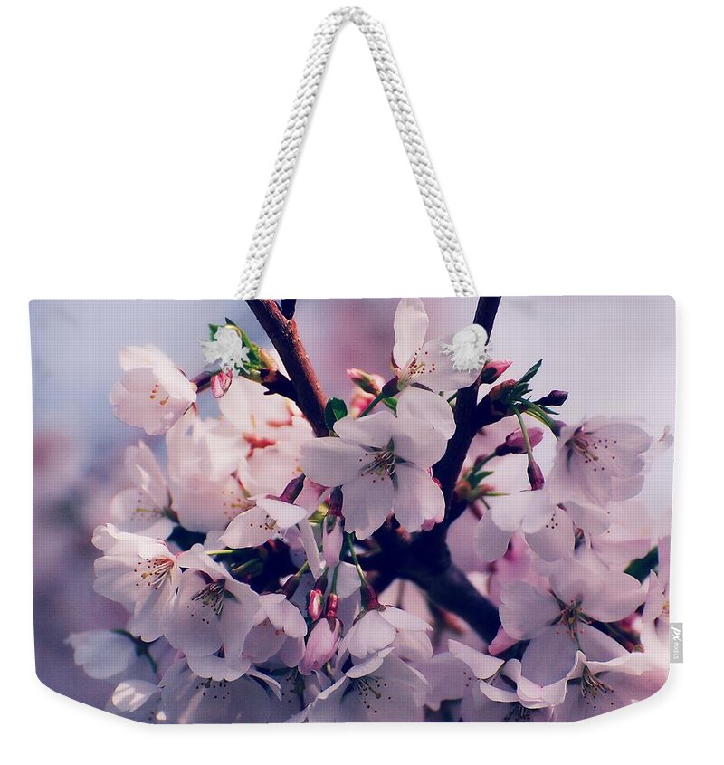 Cherry Blossom Trees Weekender Tote Bag featuring the photograph Carry Me by Angie Tirado