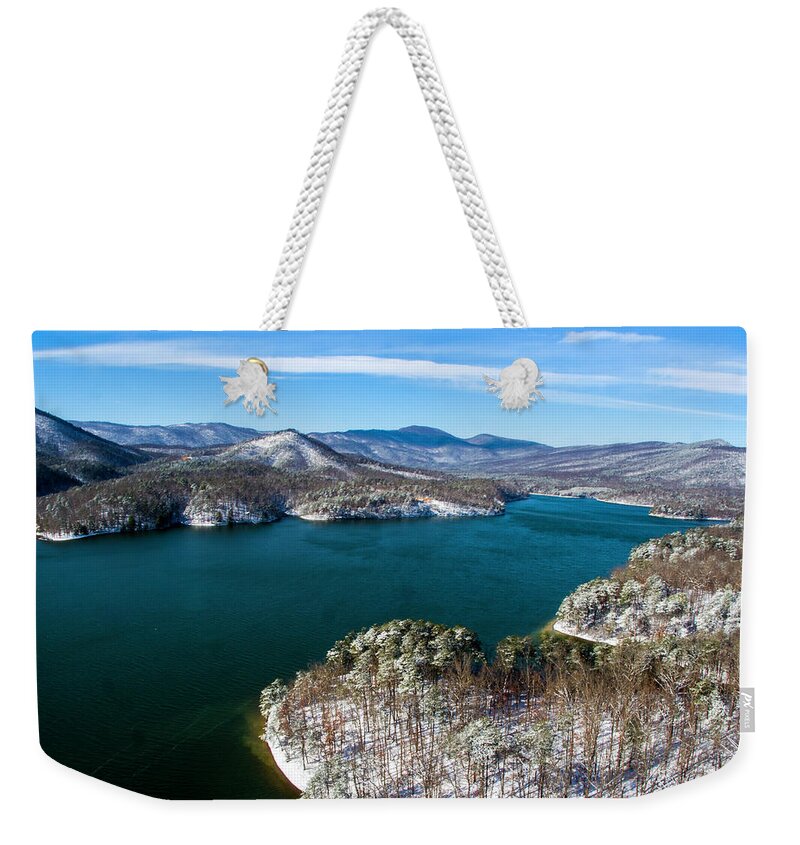 Lake Weekender Tote Bag featuring the photograph Carvin's Cove by Star City SkyCams