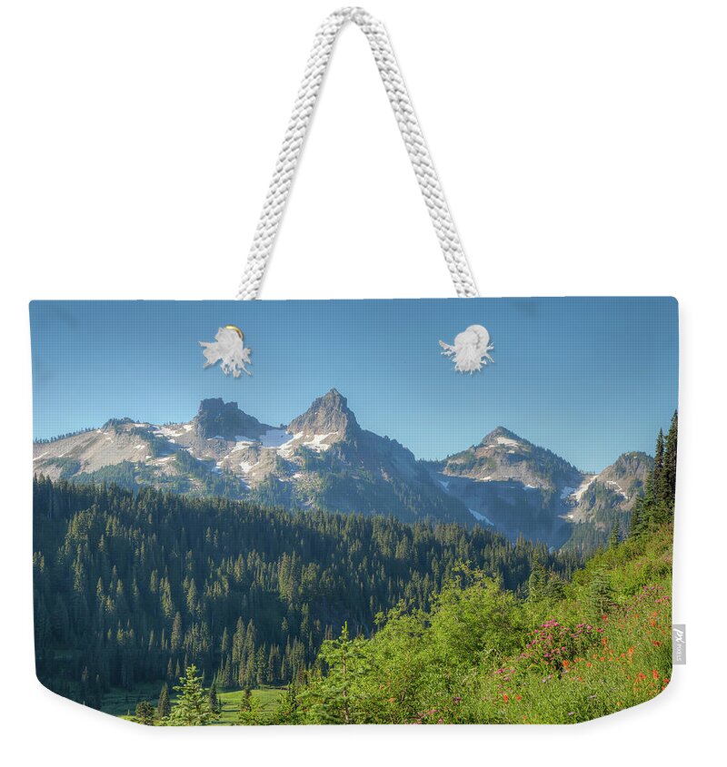 Cascade Weekender Tote Bag featuring the photograph Cascade Peaks 0851 by Kristina Rinell