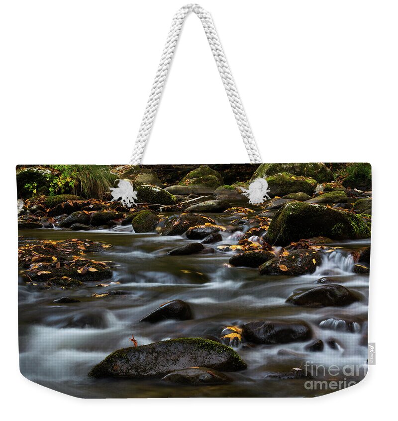 Smokey Mountains Weekender Tote Bag featuring the photograph Cascading Stream 1 by Doug Sturgess