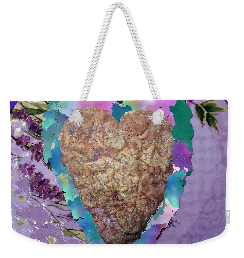 Heart Weekender Tote Bag featuring the photograph Cashew Heart Cookie by Mars Besso