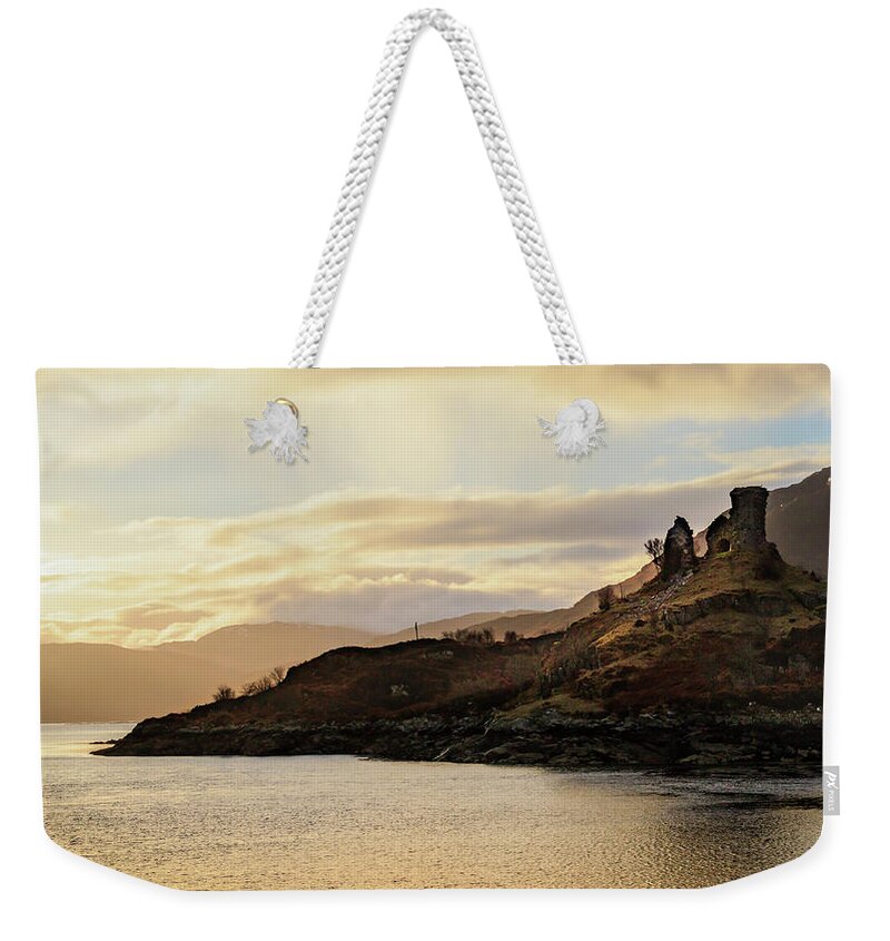 Castle Moil Weekender Tote Bag featuring the photograph Castle Moil Sunrise by Holly Ross