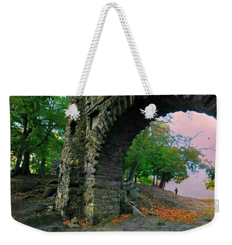 Stone Arch Weekender Tote Bag featuring the photograph Castle Ramparts by Diana Angstadt