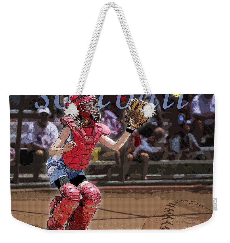 Softball Weekender Tote Bag featuring the photograph Catch It by Kelley King