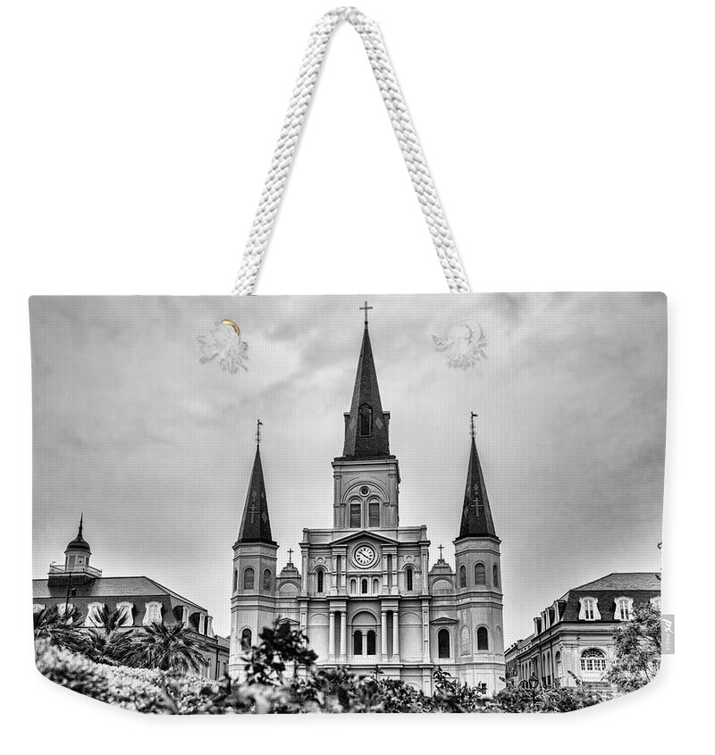 St. Louis Cathedral Weekender Tote Bag featuring the photograph Cathedral Basilica New Orleans by Chuck Kuhn