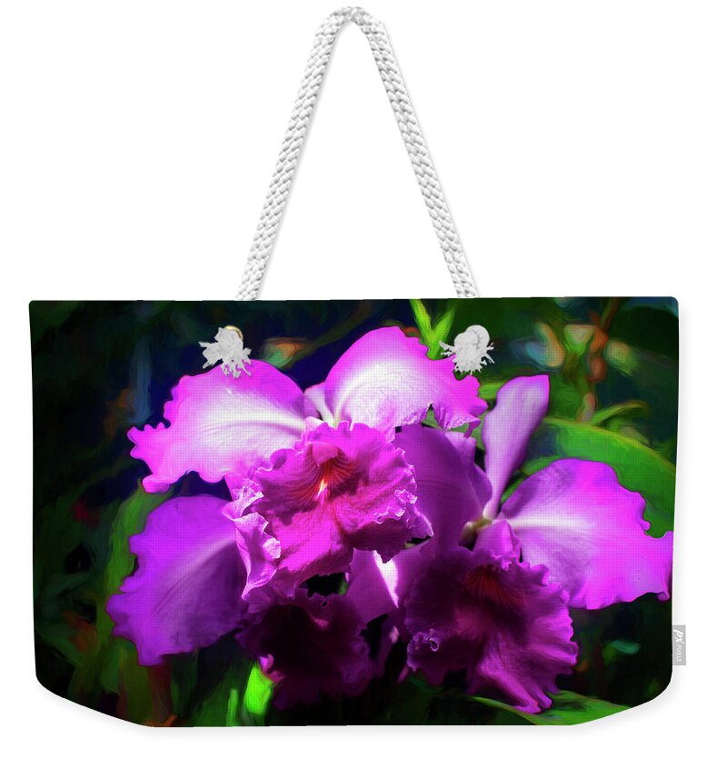 Flower Weekender Tote Bag featuring the photograph Cattleya Orchid by Carlos Diaz
