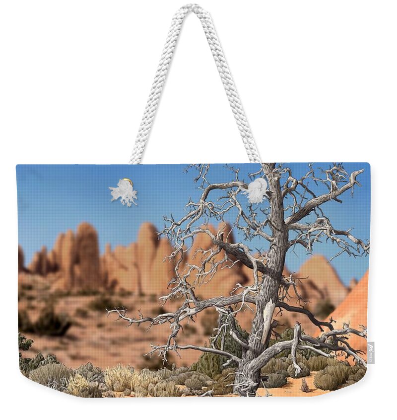 Tree Weekender Tote Bag featuring the digital art Caught in Your Dying Arms by Rick Adleman