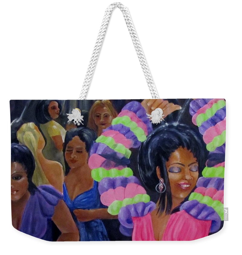 Dancers Weekender Tote Bag featuring the painting Celebration by Carol Allen Anfinsen