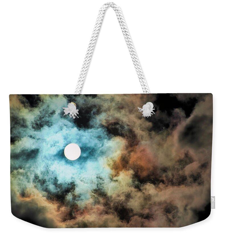 Sky Weekender Tote Bag featuring the photograph Celestial Orb by Dee Browning