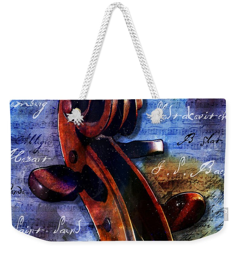 Cello Art Weekender Tote Bag featuring the digital art Cello Masters by Gary Bodnar