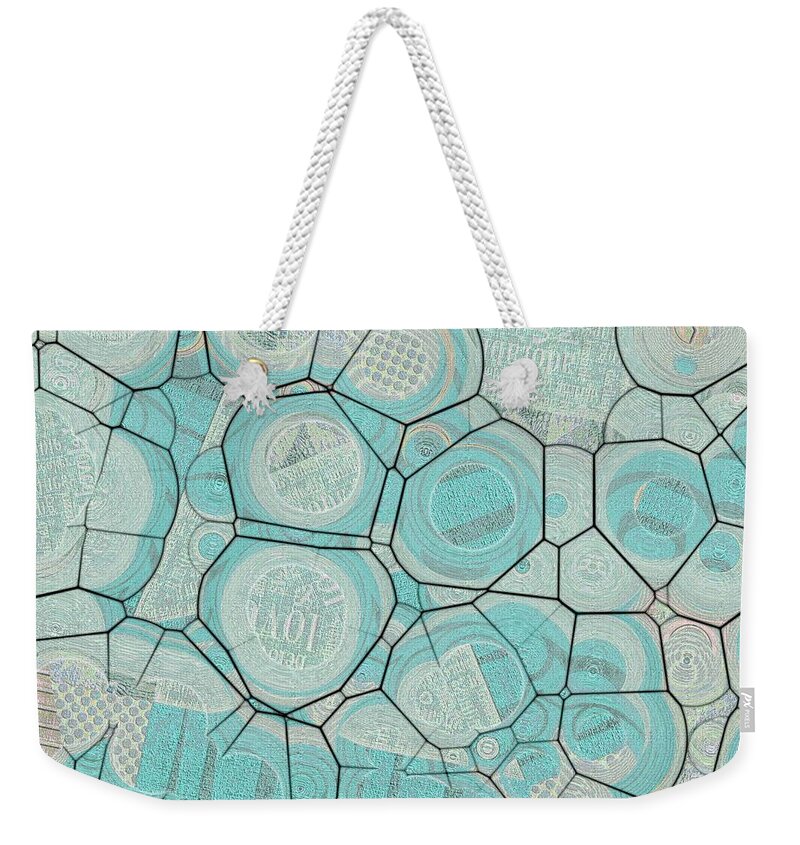 Abstract Weekender Tote Bag featuring the digital art Cellules - 04c1 by Variance Collections