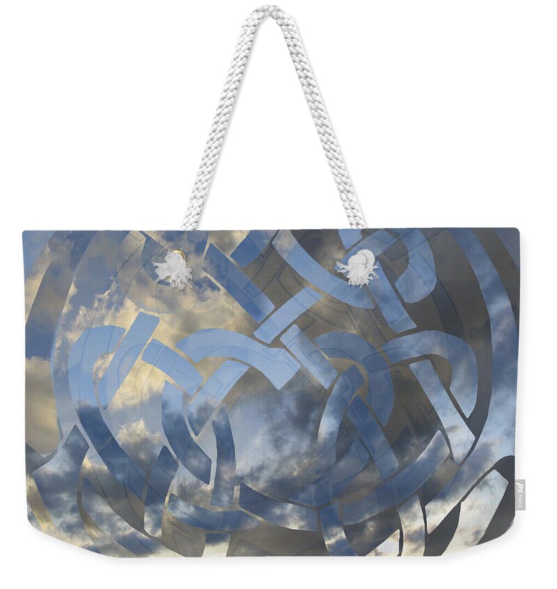 Sunset Weekender Tote Bag featuring the digital art Estes Valley Sunset Heart by Laura Davis