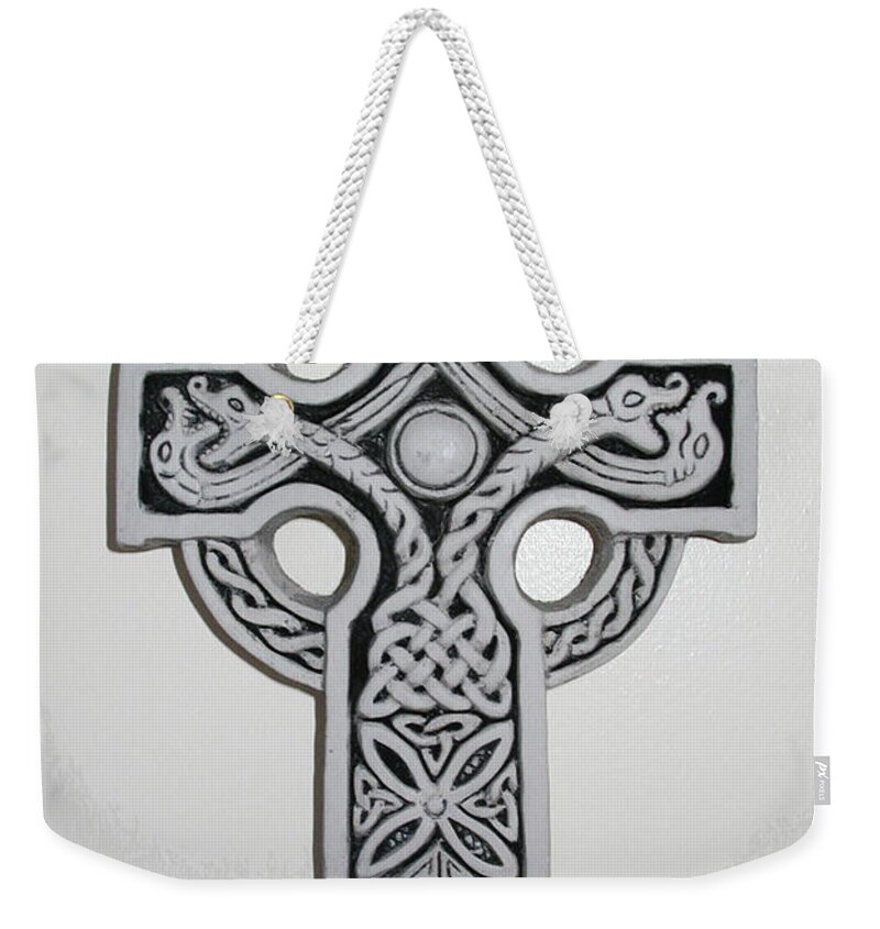 Celtic Weekender Tote Bag featuring the photograph Celtic Cross by Mary Capriole