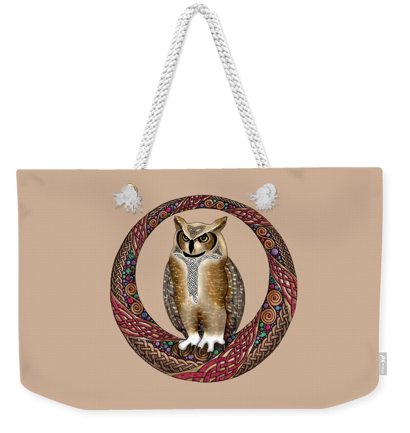 Artoffoxvox Weekender Tote Bag featuring the photograph Celtic Owl by Kristen Fox