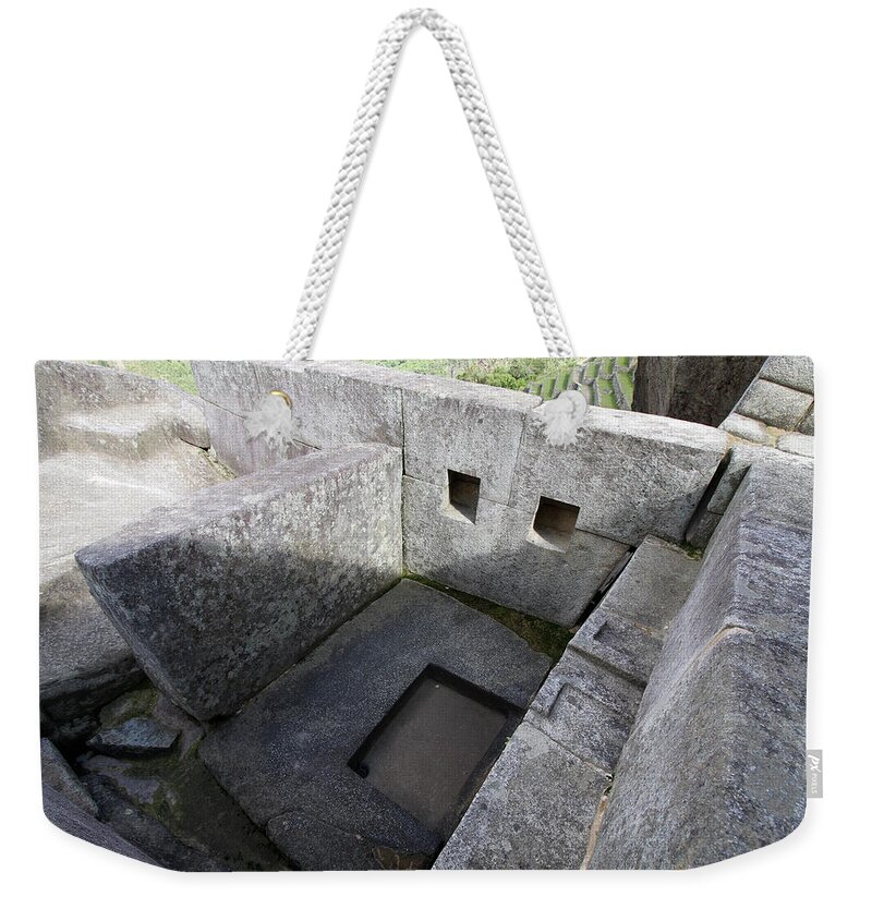 Machu Picchu Weekender Tote Bag featuring the photograph Ceremonial Baths At Machu Picchu by Aidan Moran