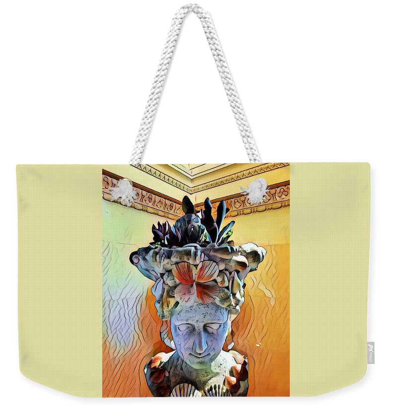Cronus Greek God Weekender Tote Bag featuring the mixed media Cronus by Don Wright