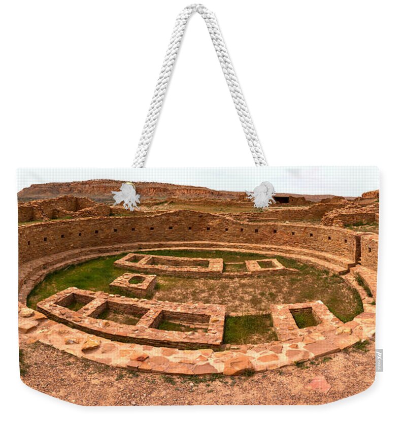 Pueblo Bonito Great Kiva Weekender Tote Bag featuring the photograph Chaco Culture Grand Kiva by Adam Jewell