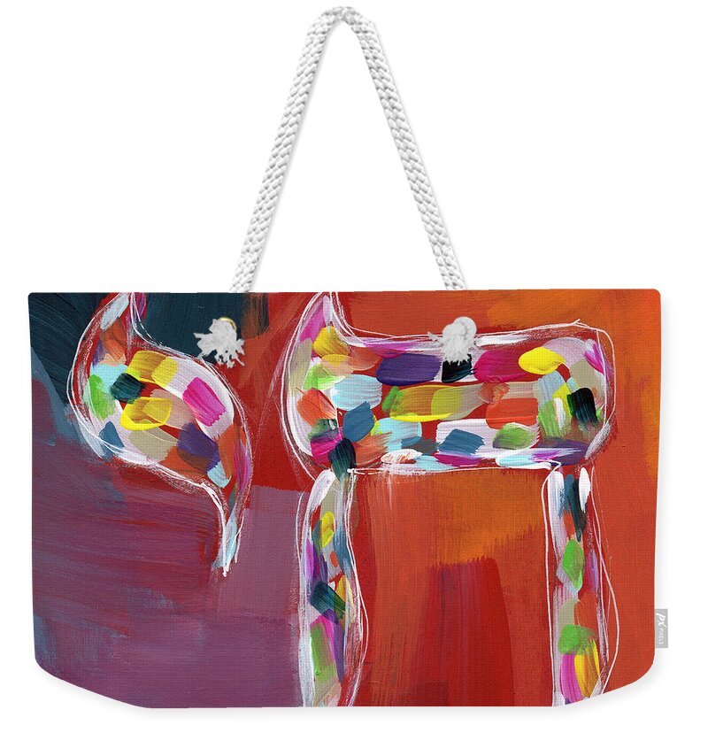 Chai Weekender Tote Bag featuring the painting Chai of Many Colors- Art by Linda Woods by Linda Woods