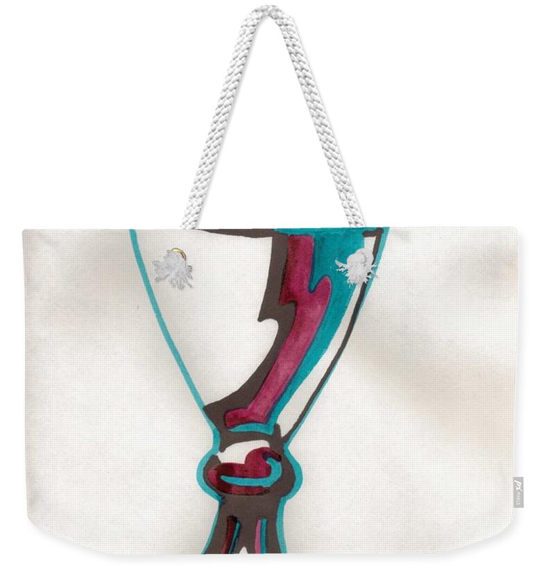 Chalice Weekender Tote Bag featuring the mixed media Chalice by Mary Mikawoz