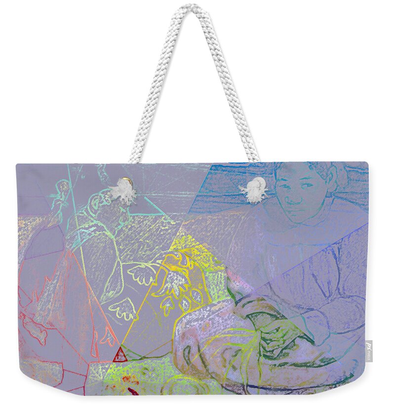 Abstract In The Living Room Weekender Tote Bag featuring the digital art Chalkboard by David Bridburg