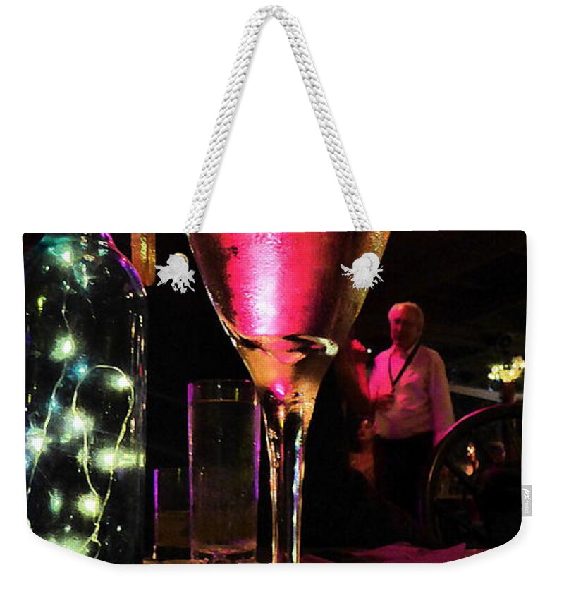 Glass Weekender Tote Bag featuring the photograph Champagne and Jazz by Lori Seaman