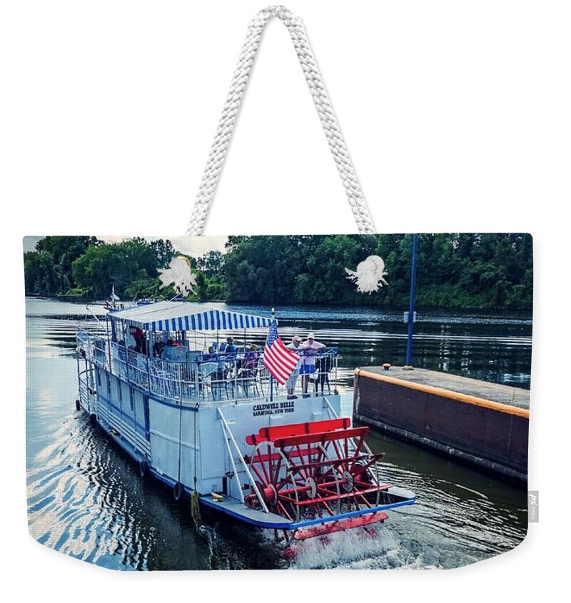  Weekender Tote Bag featuring the photograph Champlain Canal Patriot by Kendall McKernon
