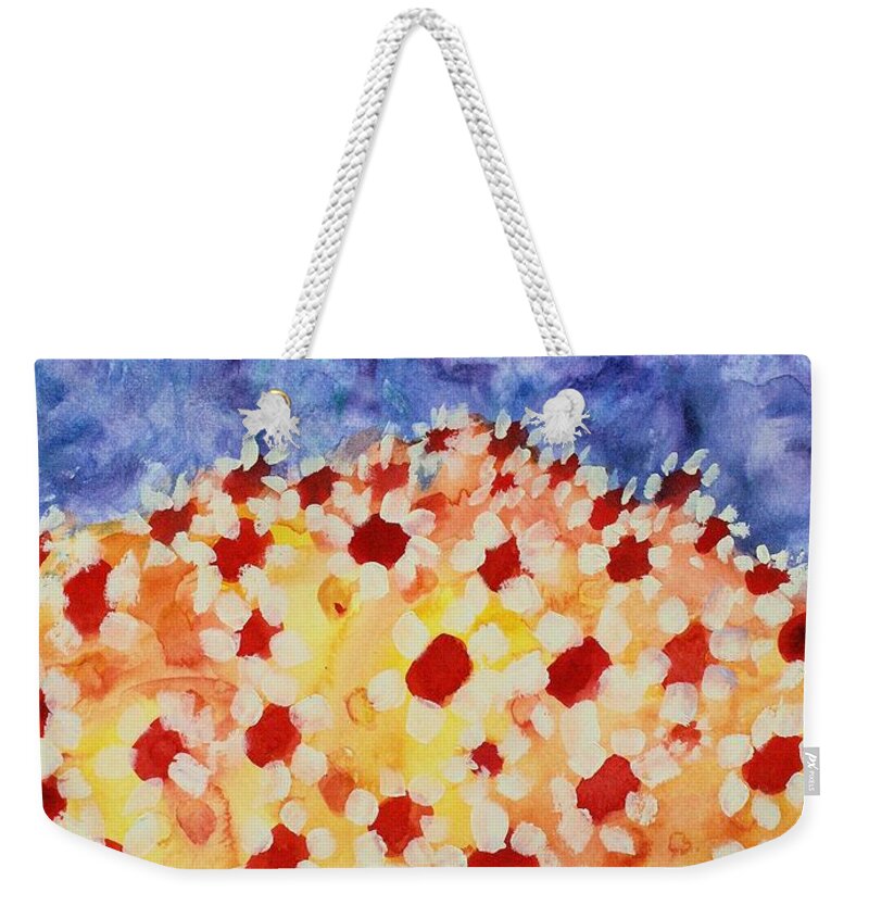Daisies Weekender Tote Bag featuring the painting Champs de Marguerites - 01 by Variance Collections