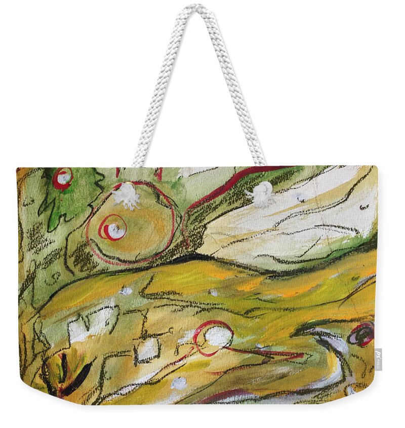 Bird Weekender Tote Bag featuring the pastel Change of the Seasons by Katt Yanda
