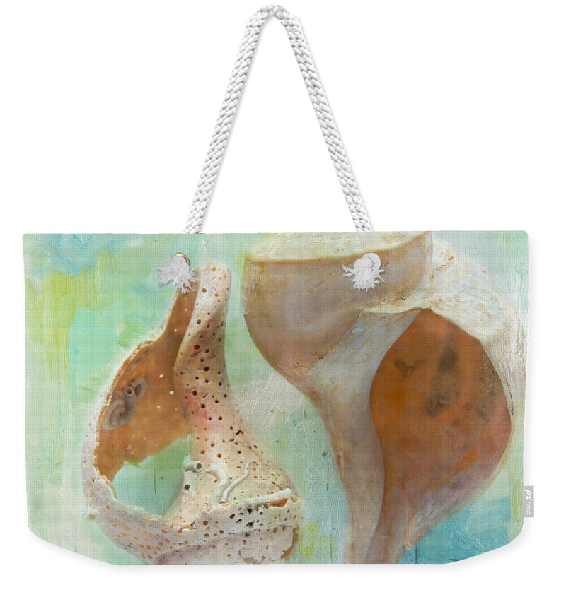 Cindi Ressler Weekender Tote Bag featuring the photograph Channeled Whelks by Cindi Ressler