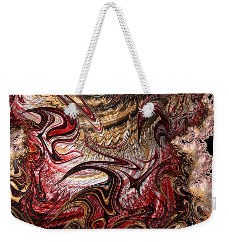 Abstract Weekender Tote Bag featuring the digital art Chaos by Michele A Loftus