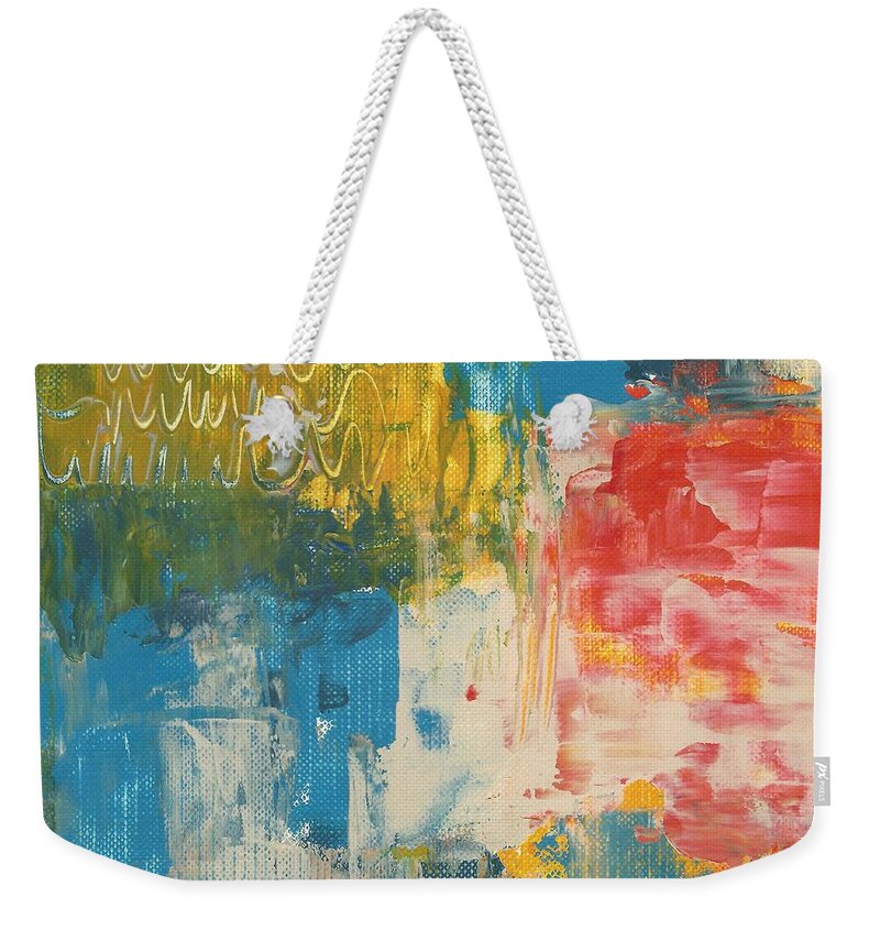 Abstract Weekender Tote Bag featuring the painting Hoopla by Monica Martin