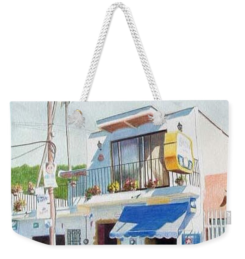 Trees Weekender Tote Bag featuring the mixed media Chapala store by Constance Drescher