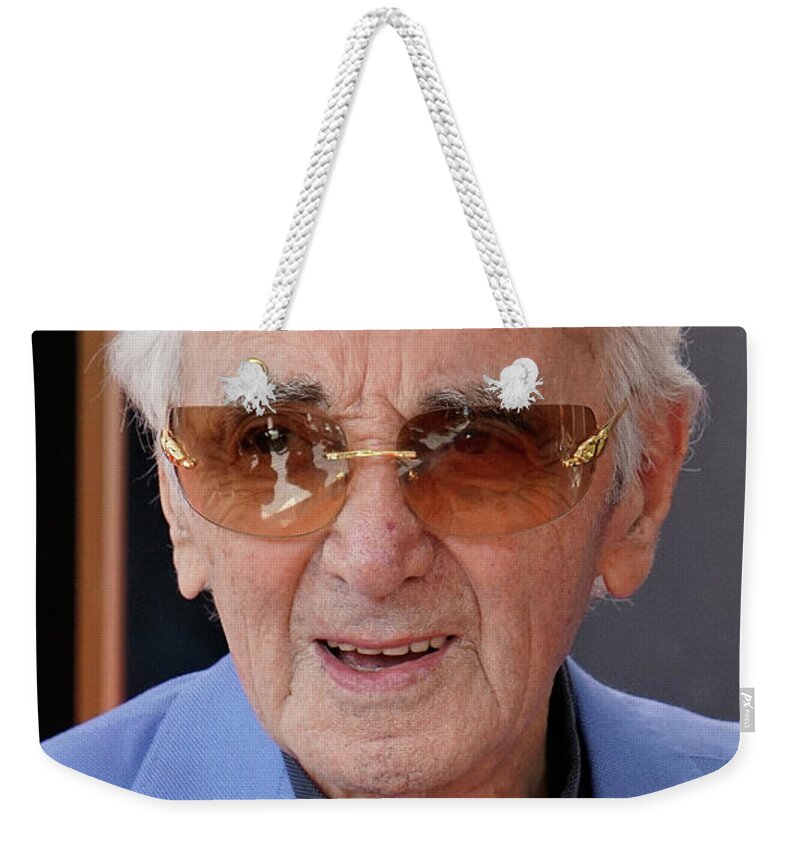 Charles Aznavour Weekender Tote Bag featuring the photograph Charles Aznavour 2 by Nina Prommer