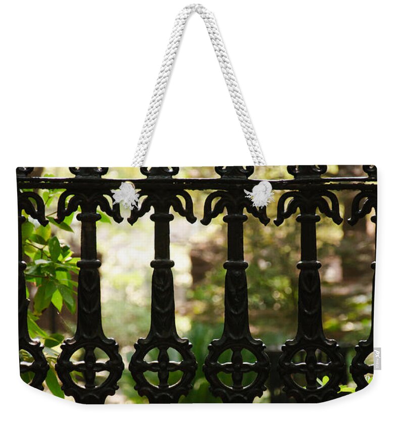 Fence Weekender Tote Bag featuring the photograph Charleston Fence by Susan Cliett