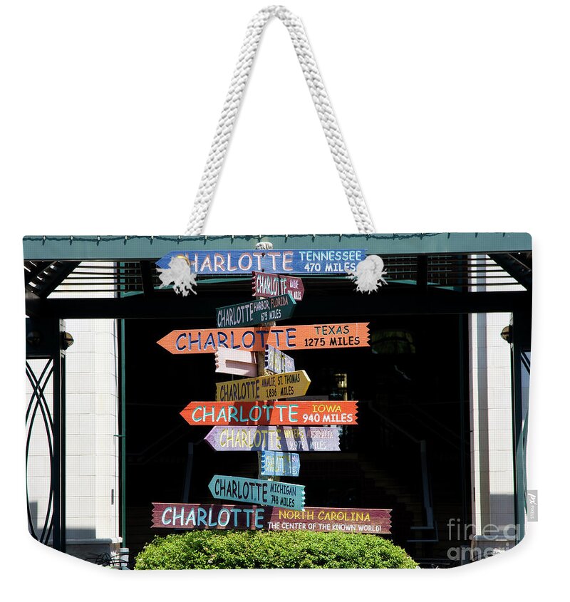 Charlotte Weekender Tote Bag featuring the photograph Charlotte Signs by Jill Lang