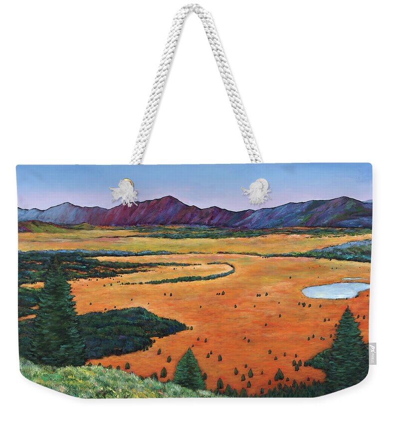 Wyoming Weekender Tote Bag featuring the painting Chasing Heaven by Johnathan Harris