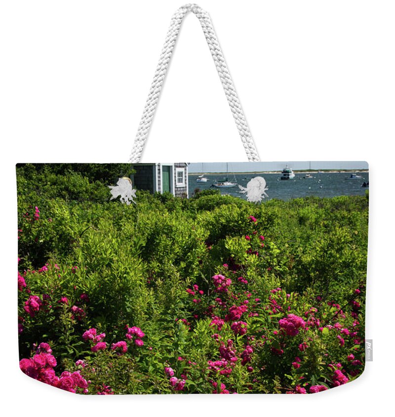 Chatham Weekender Tote Bag featuring the photograph Chatham Boathouse by Jim Gillen