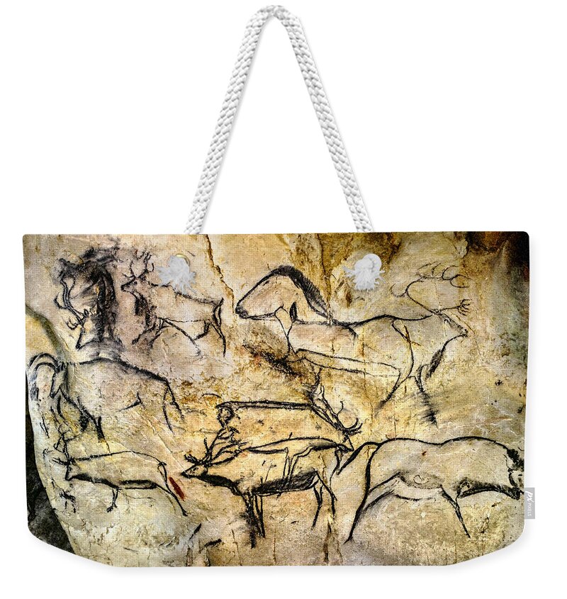 Chauvet Deer Weekender Tote Bag featuring the digital art Chauvet Deer by Weston Westmoreland