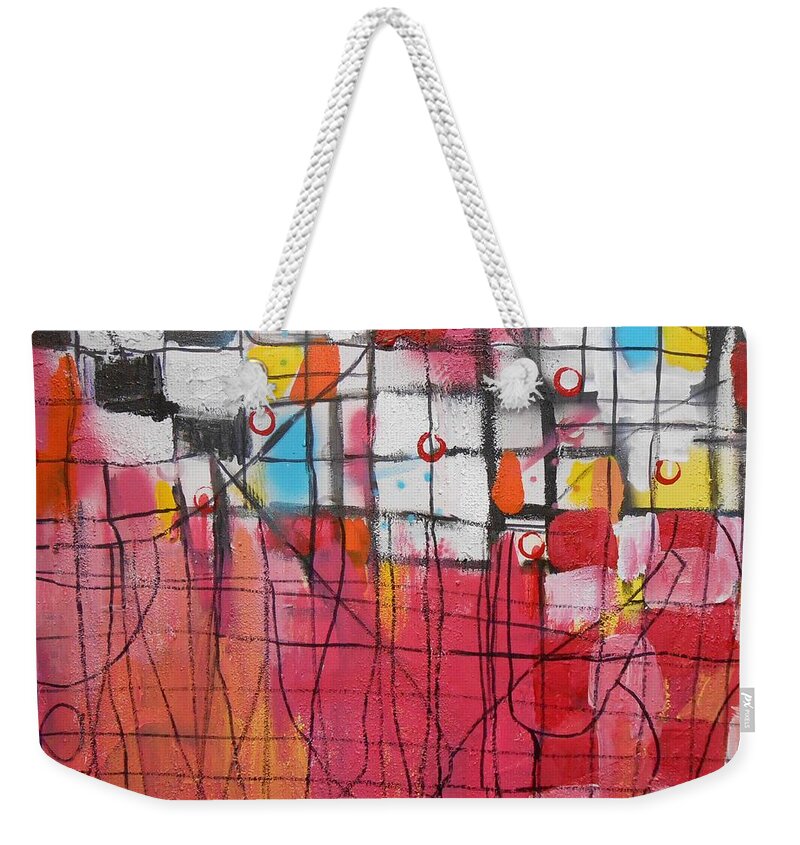 Checkers Weekender Tote Bag featuring the painting Checkmate by GH FiLben